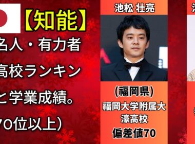 偏差値70以上の芸能人・著名人：出身高校・学歴ランキング《難関エリートコース》 (中田敦彦・橋下徹)