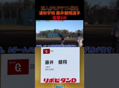 巨人ドラフト指名!!浦和学院のジャッジは未来の岡本和真！？藤井健翔選手の衝撃HR！😂😂😂 #shorts #野球 #ドラフト会議