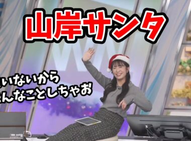 【山岸愛梨】サンタになりトナカイに乗ったり小さくなって解説デスクに座っちゃうあいりん【ウェザーニュース切り抜き】