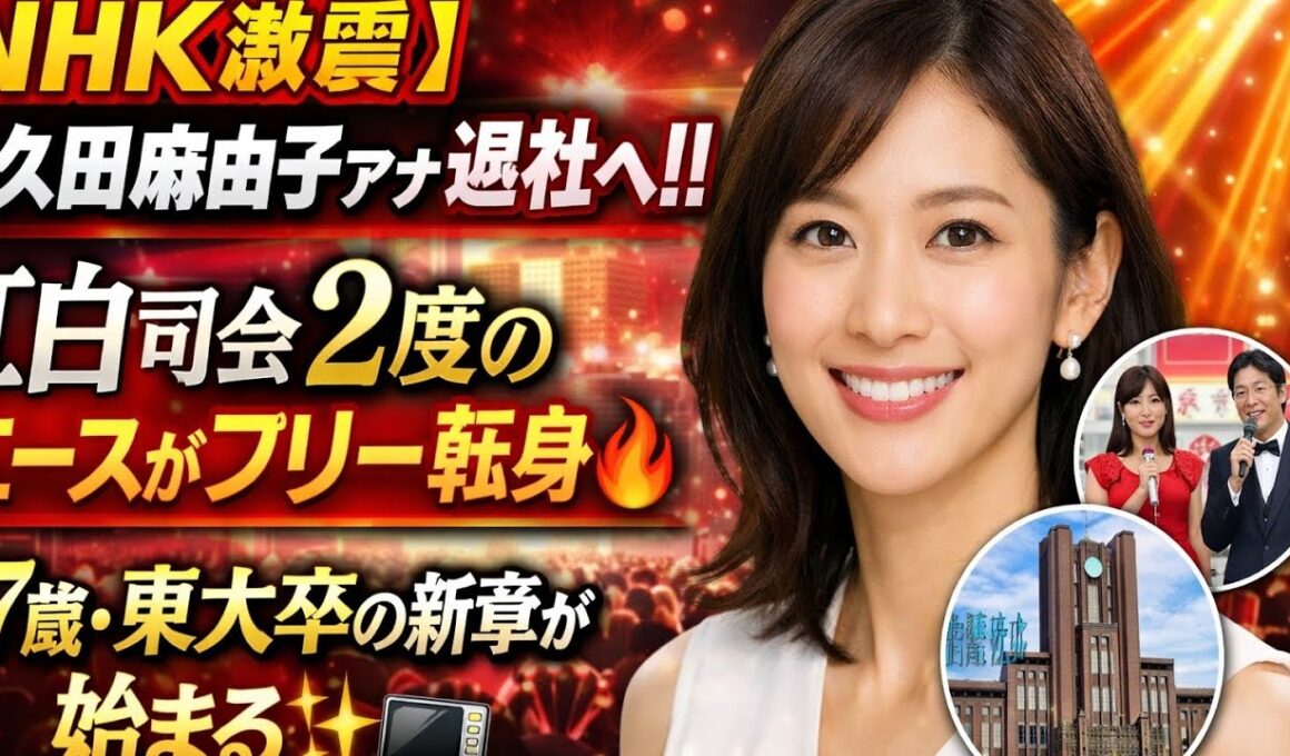 🚨【NHK激震】和久田麻由子アナ退社へ‼️紅白司会2度のエースがフリー転身🔥37歳・東大卒の新章が始まる✨📺