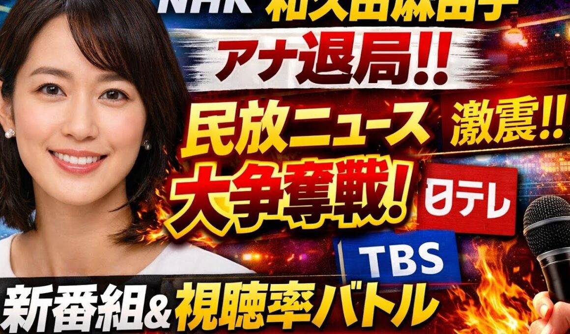 NHKの看板アナウンサー、和久田麻由子アナが退局を発表！💔 民放ニュース界で大争奪戦スタート⁉📺 新番組や視聴率バトルの裏側まで徹底解説！👀#和久田麻由子 #NHK退局 #民放ニュース #日テレ新番組