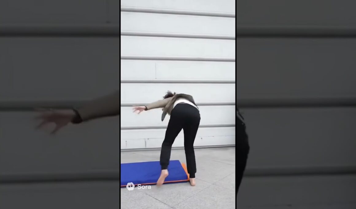 #女子アナ #テレビ  体を張ってマット運動する女子アナ