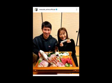 堂林翔太と枡田絵理奈アナのラブラブ夫婦ショット！