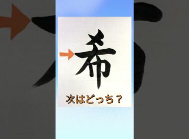 【書き順を間違えやすい漢字『希』】#漢字クイズ #漢字の書き順 #japanesecalligraphy  #書道 #shorts