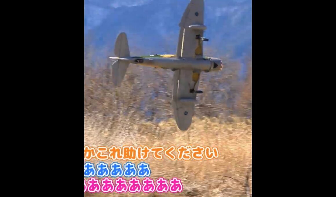 着陸に失敗するラジコン飛行機