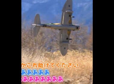 着陸に失敗するラジコン飛行機