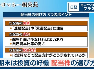 期末は投資の好機　配当株の選び方【日経モープラFT】