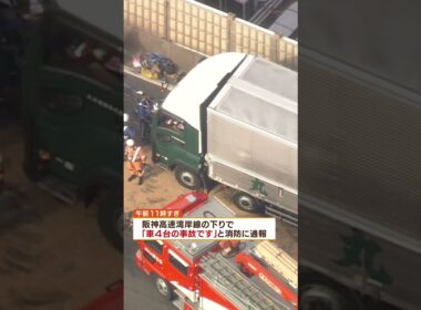 【前を見ていなかった】トラック突っ込み軽乗用車が大破　厚さ約30センチまで押しつぶされる 70代夫婦死亡　#shorts #事故　#多重事故