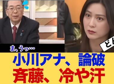 【衝撃】野田＆斉藤、news23で小川アナに「禁忌の質問」をされた結果→まさかの「開き直り」にお茶の間が凍りつくｗｗｗ