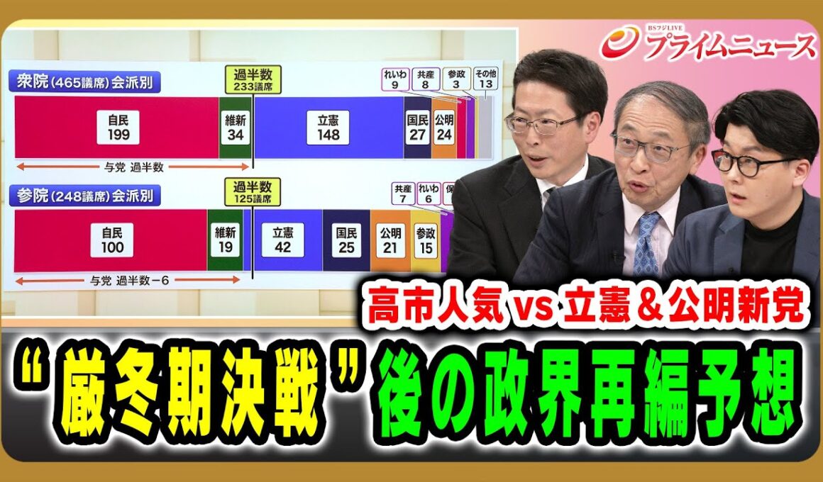 【高市人気vs立憲＆公明新党】“厳冬期決戦”後の政界再編予想 中北浩爾×山田惠資×米重克洋 2026/1/15放送＜後編＞【BSフジ プライムニュース】