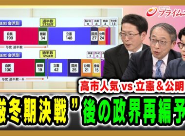 【高市人気vs立憲＆公明新党】“厳冬期決戦”後の政界再編予想 中北浩爾×山田惠資×米重克洋 2026/1/15放送＜後編＞【BSフジ プライムニュース】