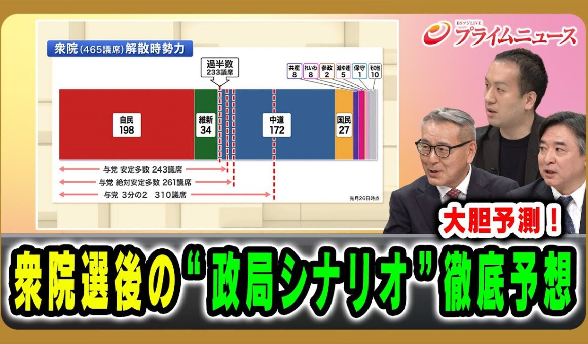 【政局シナリオ大胆予測！】衆院選後の“政局シナリオ”徹底予想 2026/02/06放送＜後編＞【BSフジ プライムニュース】