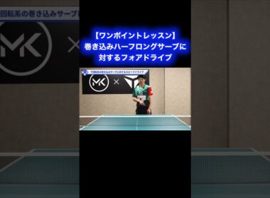 フォアサイドへの巻き込みハーフロングサーブに対するフォアドライブ【ワンポイントレッスン#165】#shorts