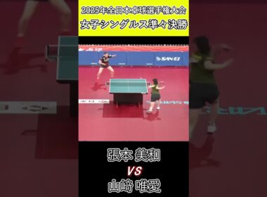 【全日本卓球2025】回転をかけてミスを誘う！【山﨑唯愛vs張本美和】#shorts #short #卓球#pingpong