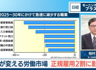 AIが変える労働市場　正規雇用2割に影響【日経モープラFT】