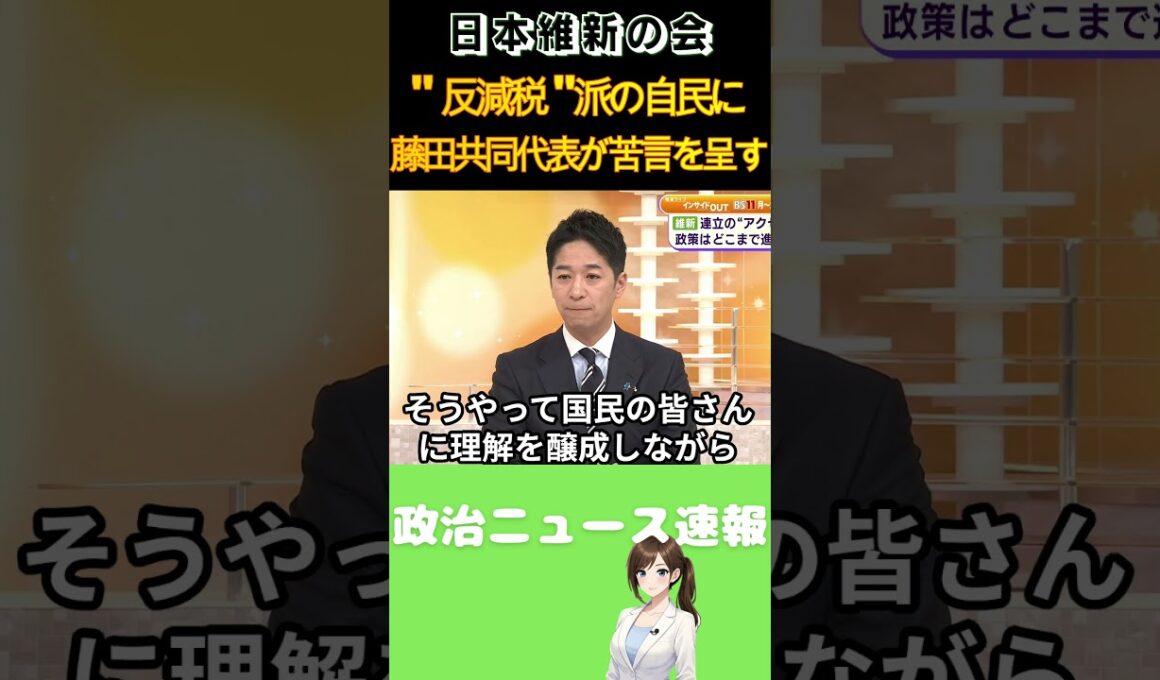 【日本維新の会】自民党の反減税勢力に物申す【藤田文武】