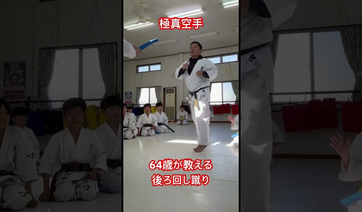 64歳空手師範の後ろ回し蹴り #karate #極真空手 #極真会館 #鴨志田裕寿 #martialarts #後ろ回し蹴り