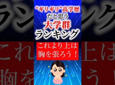 ギリギリ高学歴だと思う大学群ランキング！ #大学ランキング #偏差値