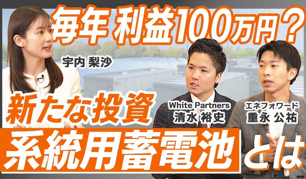 【宇内アナ忖度なし公開尋問】利回り25%の新しい投資『系統用蓄電池』って本当！？/4年で回収できる裏側とリスクを全て暴く！（株式会社White Partners）