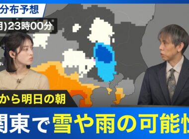 【雨雪情報】今夜から明日の朝にかけて雪や雨の可能性