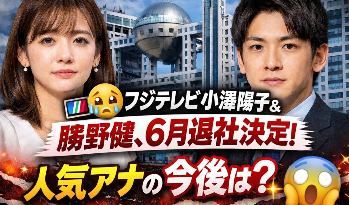 📺😢フジテレビ小澤陽子＆勝野健、6月退社決定！人気アナの今後は？✨