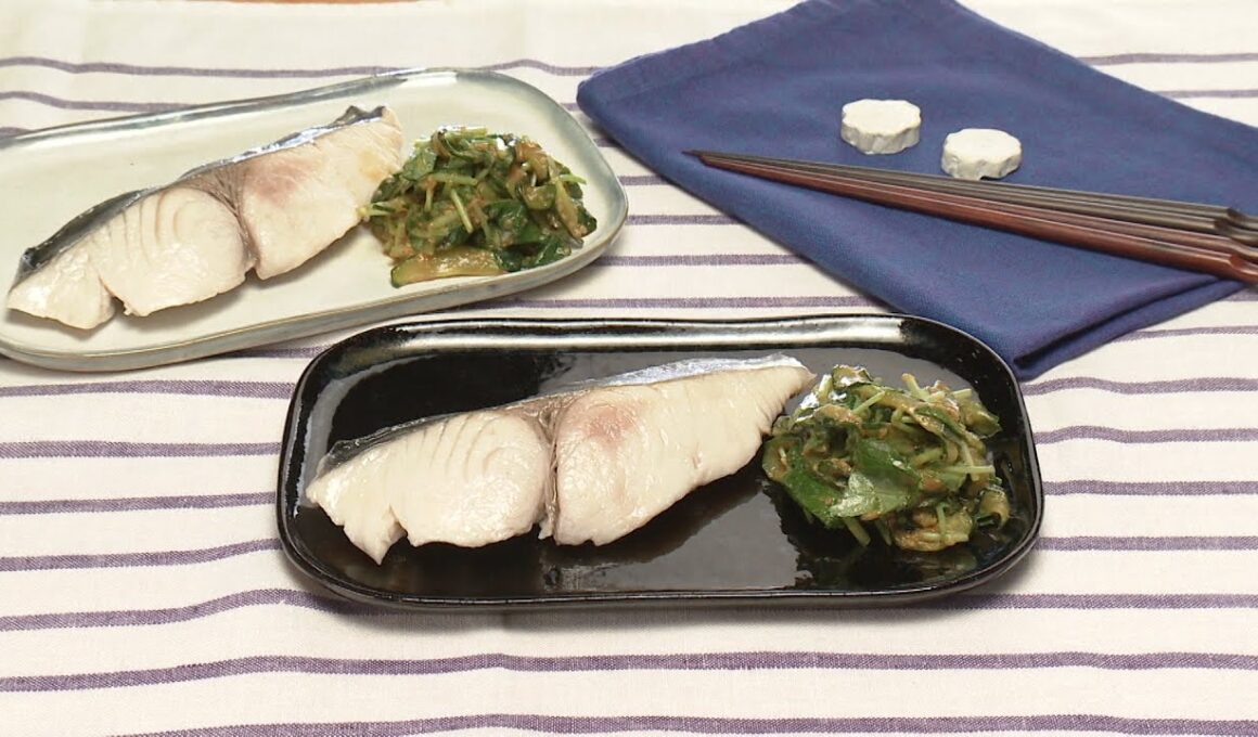 【3分クッキング公式】さわらの湯煮　きゅうりと三つ葉のみそあえ