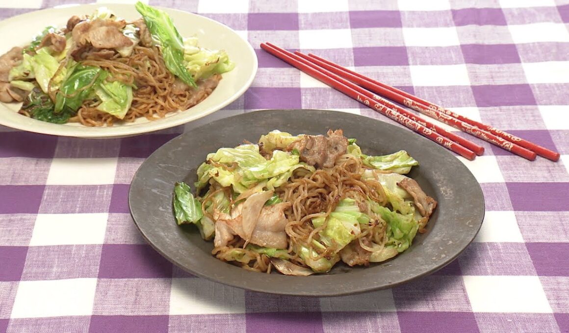 【3分クッキング公式】ホイコーロー風焼きそば／キャベツの甘酢漬け