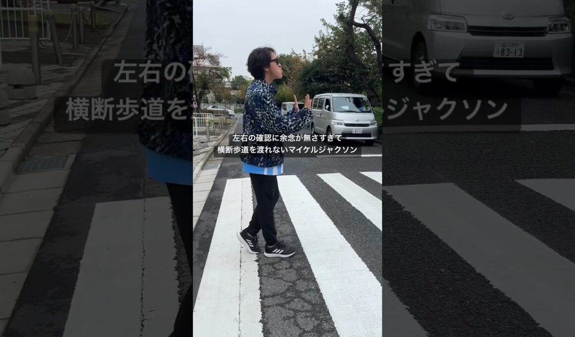 横断歩道を渡れないマイケルジャクソン。