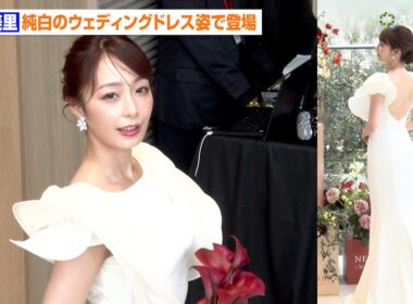宇垣美里、神々しいウエディングドレス姿で登場　ヴァージンロードを歩いた感想は…？　『NEEDS by T&G WEDDING』新ブランド発表会