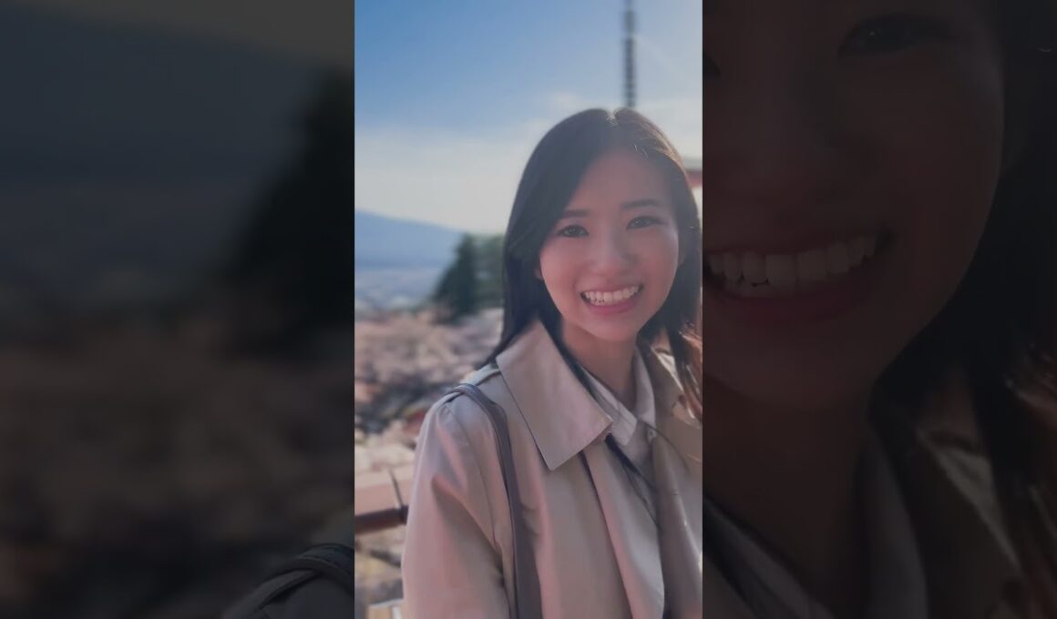 【桜 見頃】大島キャスター桜ロケ(新倉山浅間公園 山梨県) #shorts  #桜 #spot