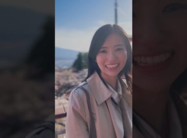 【桜 見頃】大島キャスター桜ロケ(新倉山浅間公園 山梨県) #shorts  #桜 #spot