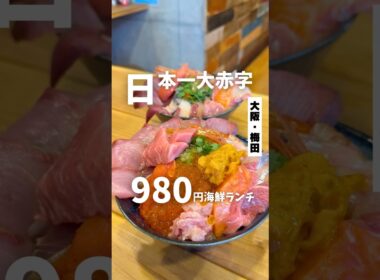 【日本一大赤字の980円海鮮丼ランチ】「地下鉄 東梅田駅から徒歩10分」📍almalio #大阪グルメ #大阪ランチ #梅田グルメ #大阪海鮮丼 #osakafood