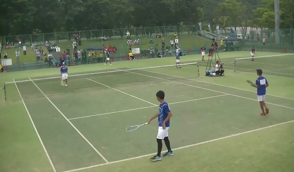 2023年IH ソフトテニス男子個人 2回戦 鈴木唯斗・結城琉衣 (高田商・奈良) x 藤田大雅・平田康晟 (川越東・埼玉) 5コート