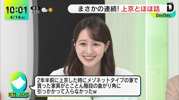 【画像】今日の後呂有紗さん　4.14