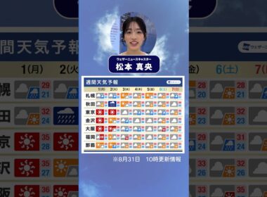 【週間天気】9月スタートは猛暑に　#通勤タイパ #今週の天気