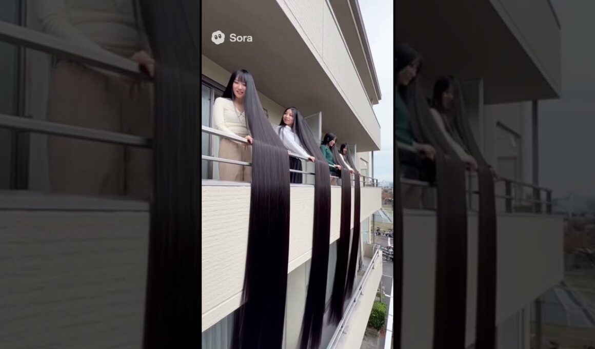 超ロングヘア　ベランダ　longhair