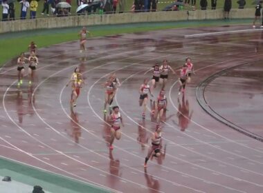 20260426101933宮崎県高校ｼﾞｭﾆｱ女4×100ｍＲ決勝 宮崎商業高A48"26：神田みなみ(3)・谷口 真優(2)・伊東 裕凜(2)・赤星 未來(3)