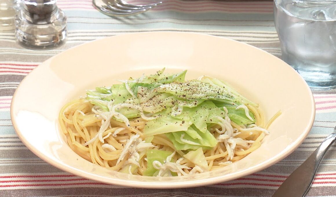 【3分クッキング公式】春キャベツとしらすのめんつゆパスタ