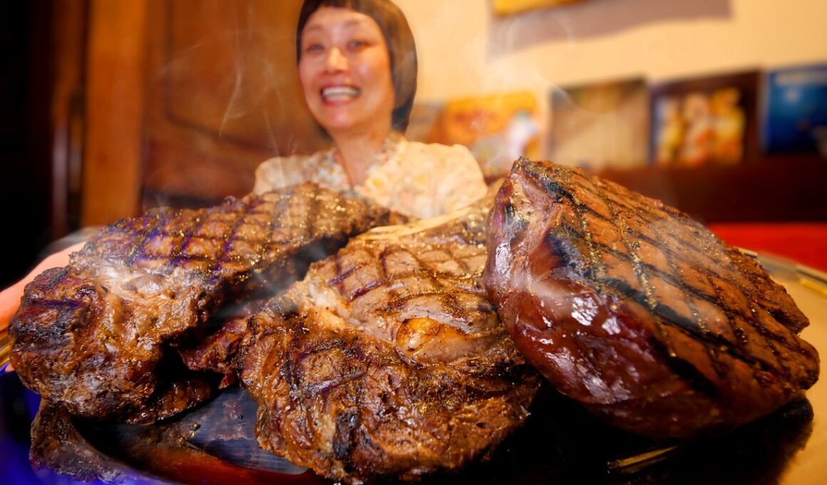 【大食い】エイプリルフールの如き量のお肉を皆でかっくらいにいく日  in ステーキマエダ 2026 4回目にして衝撃の事実発覚。【モッパン】【MUKBANG】