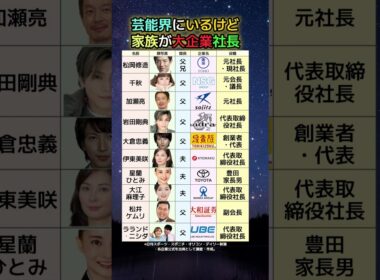 【完全版】トヨタ・東宝・双日…大企業トップを家族に持つ芸能人10人を全部調べた