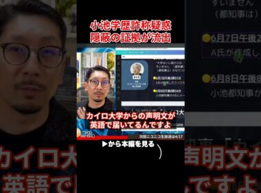 【小池百合子】遂に隠蔽の証拠が...学歴詐称疑惑の全真相が暴かれる【カイロ大学/学歴詐称疑惑/さとうさおり/都議会】