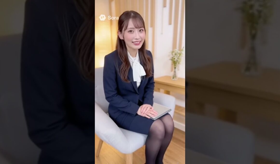 黒ストッキング履いたアイドル顔のOLさんが一日を褒めて解してくれる ＃Shorts #OL #黒パンスト