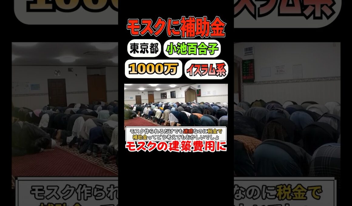 ㊗️20万再生 小池百合子、モスク建設に補助金と話題に!!!!