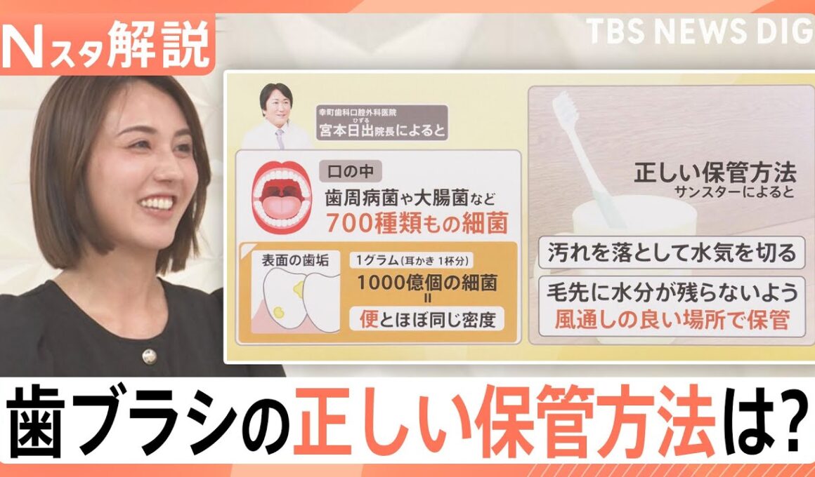 その歯ブラシ、大丈夫？歯垢1gに1000億個の細菌が…風呂場はNG？プロが教える意外な“落とし穴”【Nスタ解説】｜TBS NEWS DIG