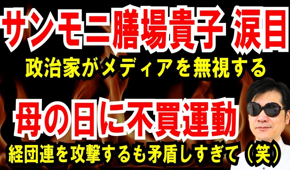 【サンモニ膳場貴子涙目】政治家がマスコミを無視して困惑【母の日に不買運動】経団連を攻撃するも矛盾しすぎた話