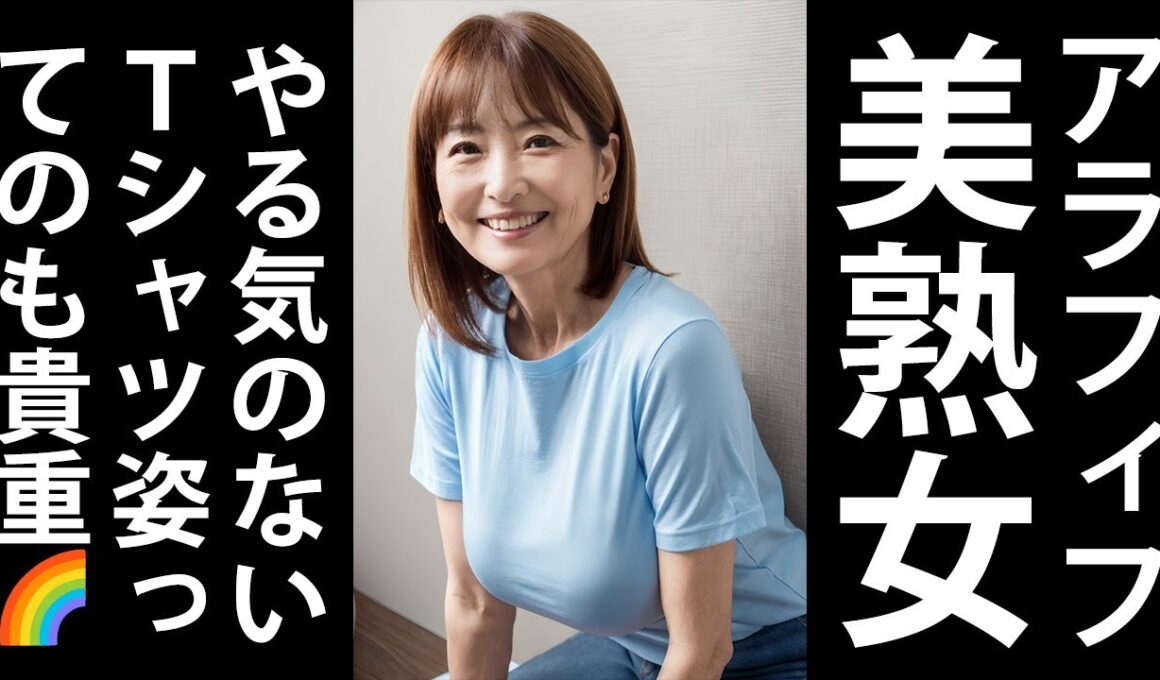 やる気のない謎Tシャツ姿でも美しく見える魅力【アラフィフ美熟女】