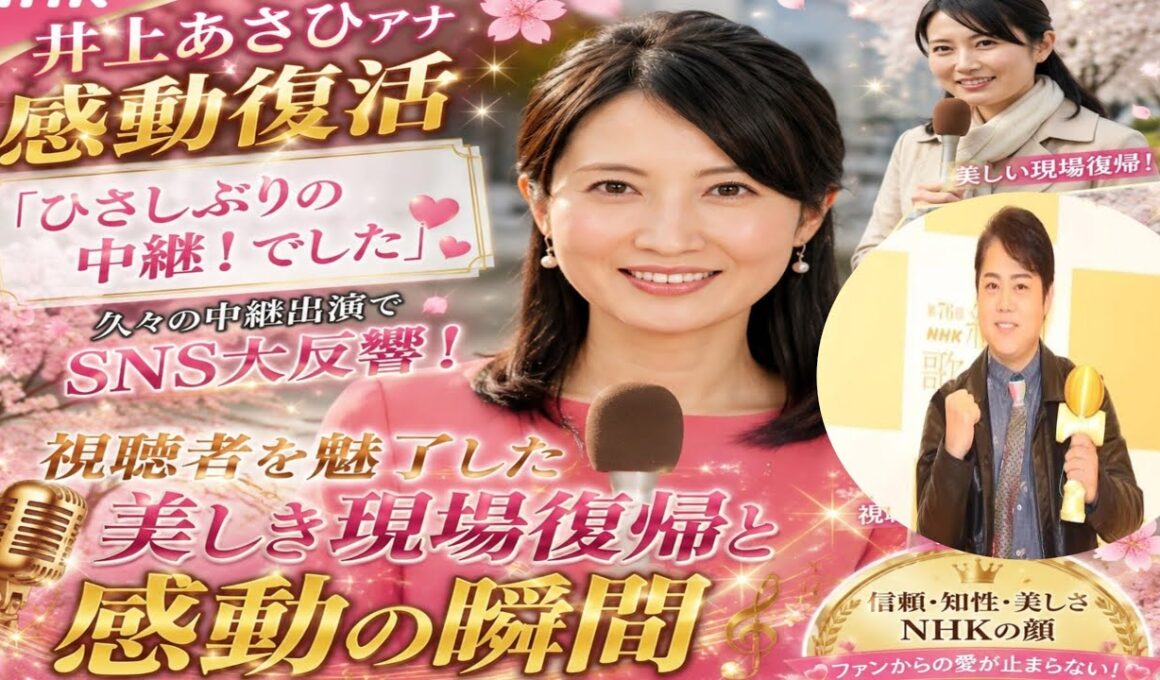 🌸📺【NHK井上あさひアナ感動復活】✨「ひさしぶりの中継！でした」――視聴者を魅了した美しき現場復帰と感動の瞬間 💖🎤