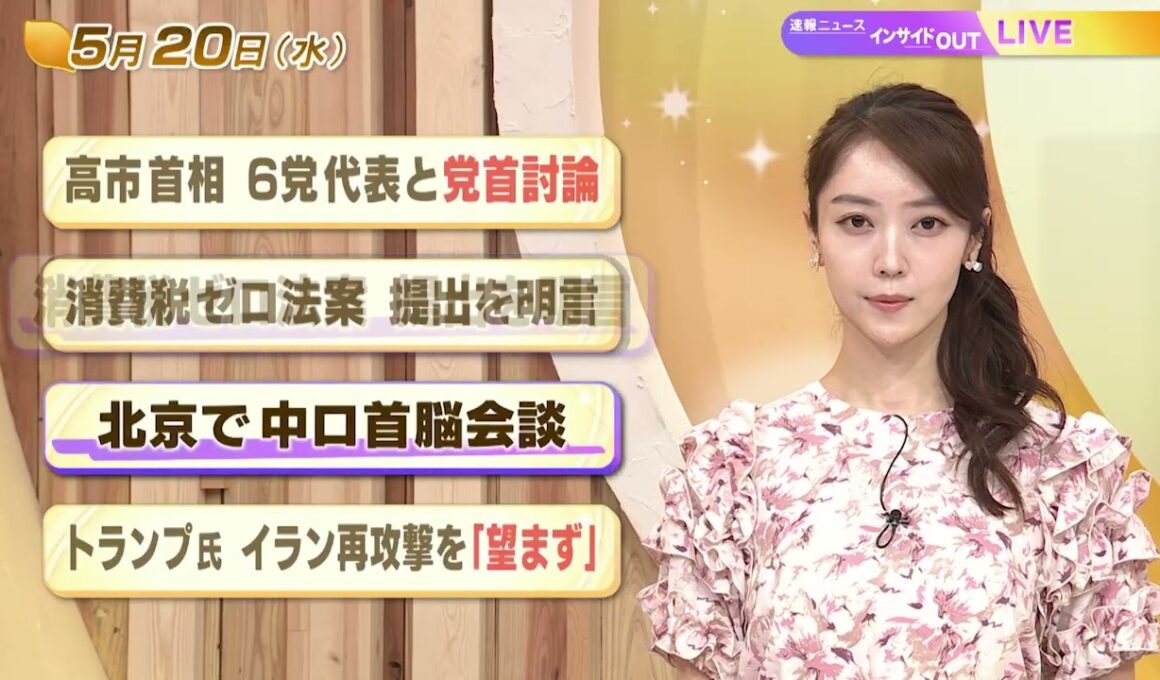 【今日のニュース5月20日】「高市首相 6党代表と党首討論」「消費税ゼロ法案 提出を明言」「北京で中ロ首脳会談」「トランプ氏 イラン再攻撃を『望まず』」 BS11
