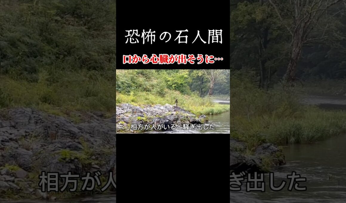 渓流釣りで恐怖…石人間に遭遇　#shorts #渓流釣り #川 #こわい #衝撃