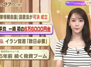 【今日のニュース5月27日】「『国家情報会議』設置法が可決成立」「日経平均 一時初の6万6000円台」「米 イラン覚書『数日必要』」「昭和あの日のニュース ６５年前『続く投資ブーム』」 BS11